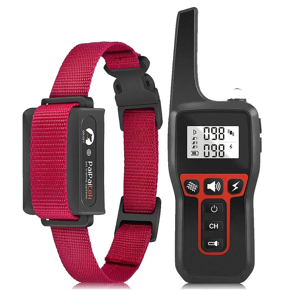 1000M Rechargeable Dog Training Collar – Waterproof Remote Shock Collar with Beep, Vibration & Auto Bark Mode