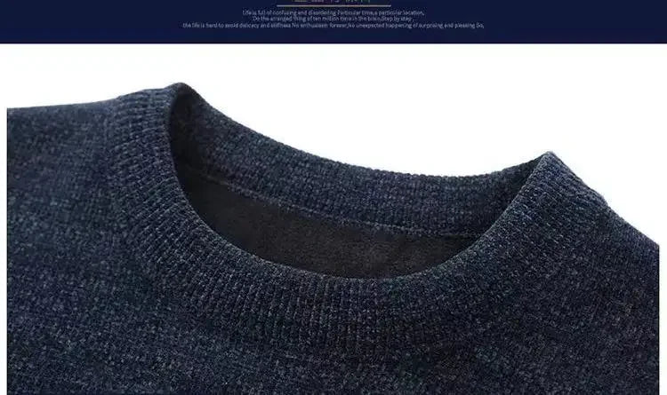 Men's Wool Blend Pullover Sweater – Warm O-Neck Knit Jumper
