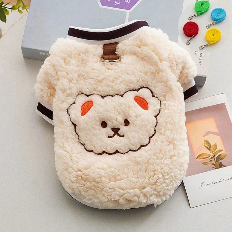 Plush Animal Dog Hoodie – Soft Autumn & Winter Pet Pullover | XS–XL