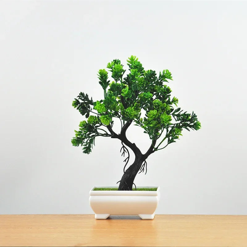 Artificial Plants Potted Bonsai Green Small Tree Plants