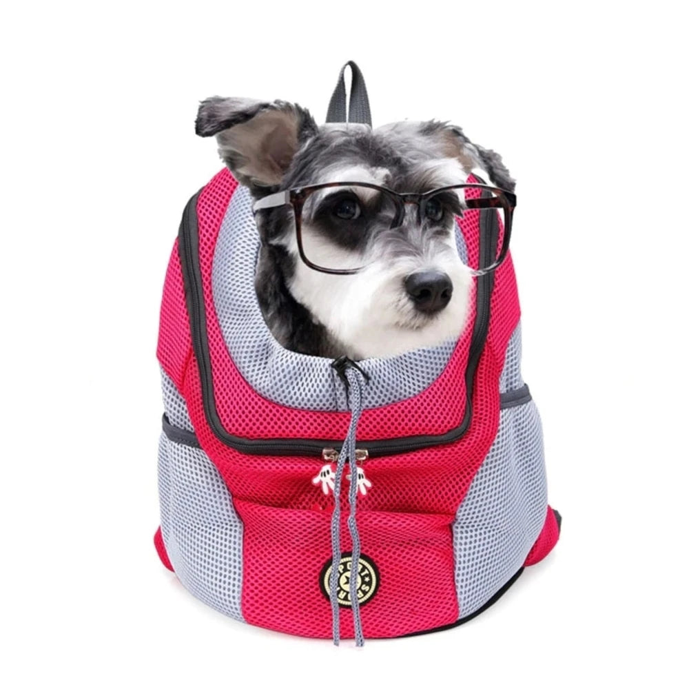 Breathable Pet Backpack Carrier – Front & Back Travel Bag with Safety Reflective Strips | S–L