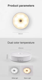 Wireless Motion Sensor Night Light – USB Rechargeable LED Puck Light