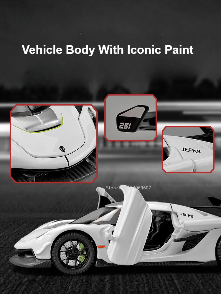 1:32 Scale Hypercar Diecast Supercar Model | Sound, Lights & Opening Doors