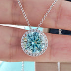 Joyce Jelly S925 Sterling Silver Moissanite Necklace – 5CT 11mm Coloured Gemstone Pendant