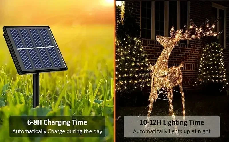 Solar Copper Wire Fairy Lights – IP65 Waterproof, Auto On/Off, 8 Modes