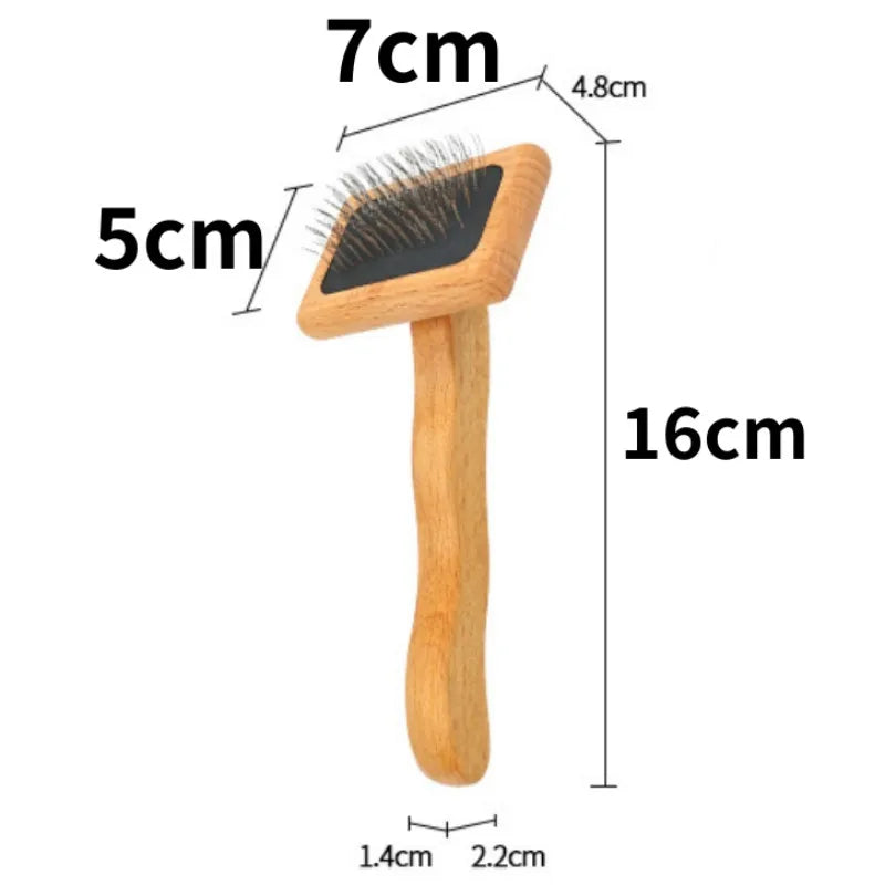 Wooden Dog & Cat Grooming Brush – Detangling Comb & Massage | Small, Medium, Large