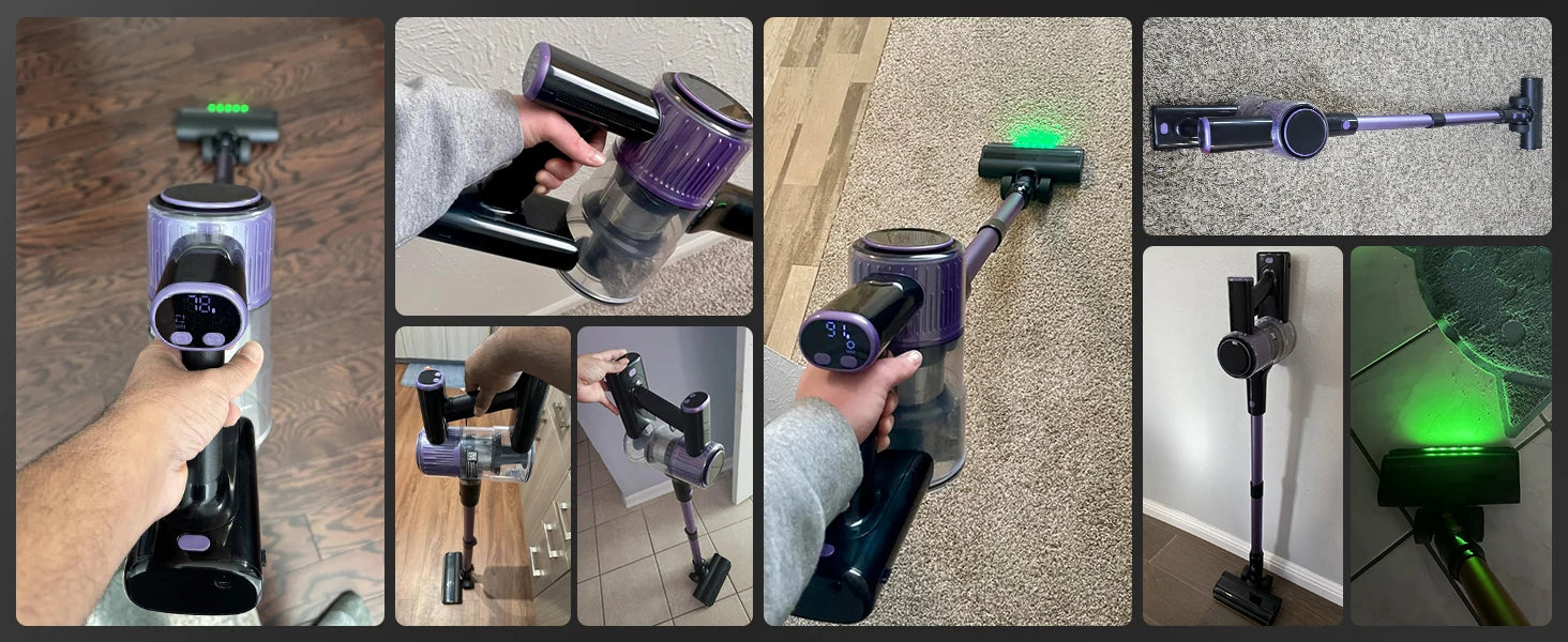 SuXiangVac 10-in-1 Cordless Stick Vacuum Cleaner | 55kPa 500W | HEPA Filter | LED Display | 45 Min Runtime