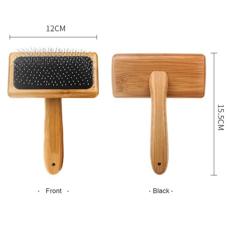 Wooden Dog & Cat Grooming Brush – Detangling Comb & Massage | Small, Medium, Large