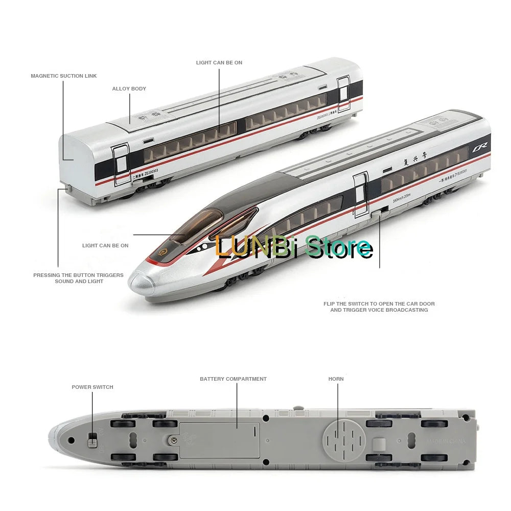 1:87 High Speed Train Die-Cast Model with Lights & Sound