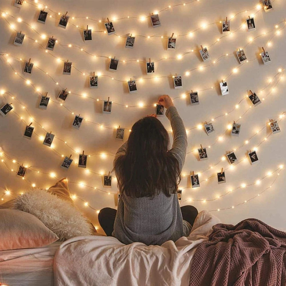 LED Fairy Lights with Photo Clips | USB or Battery Powered | White & Warm White