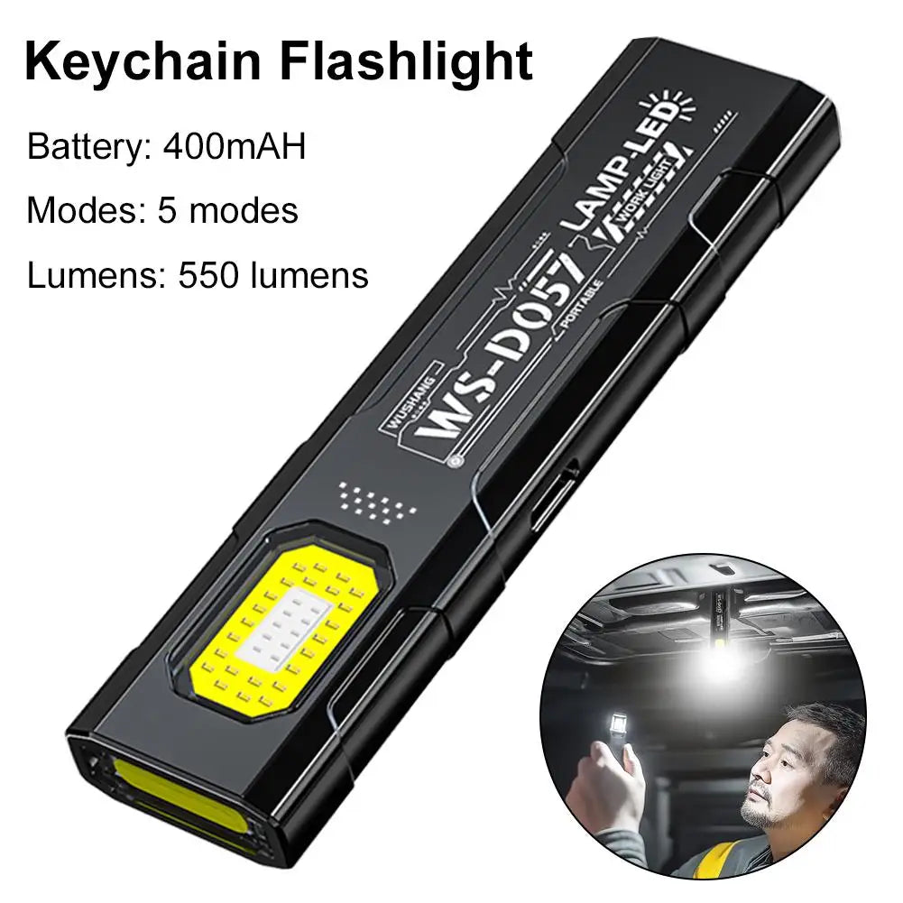 550 Lumen EDC Flashlight – 5 Modes, Clip, Magnetic Base & USB-C Charging