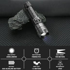 High Lumen Tactical Flashlight – Telescopic Zoom, Digital Display & USB-C Rechargeable