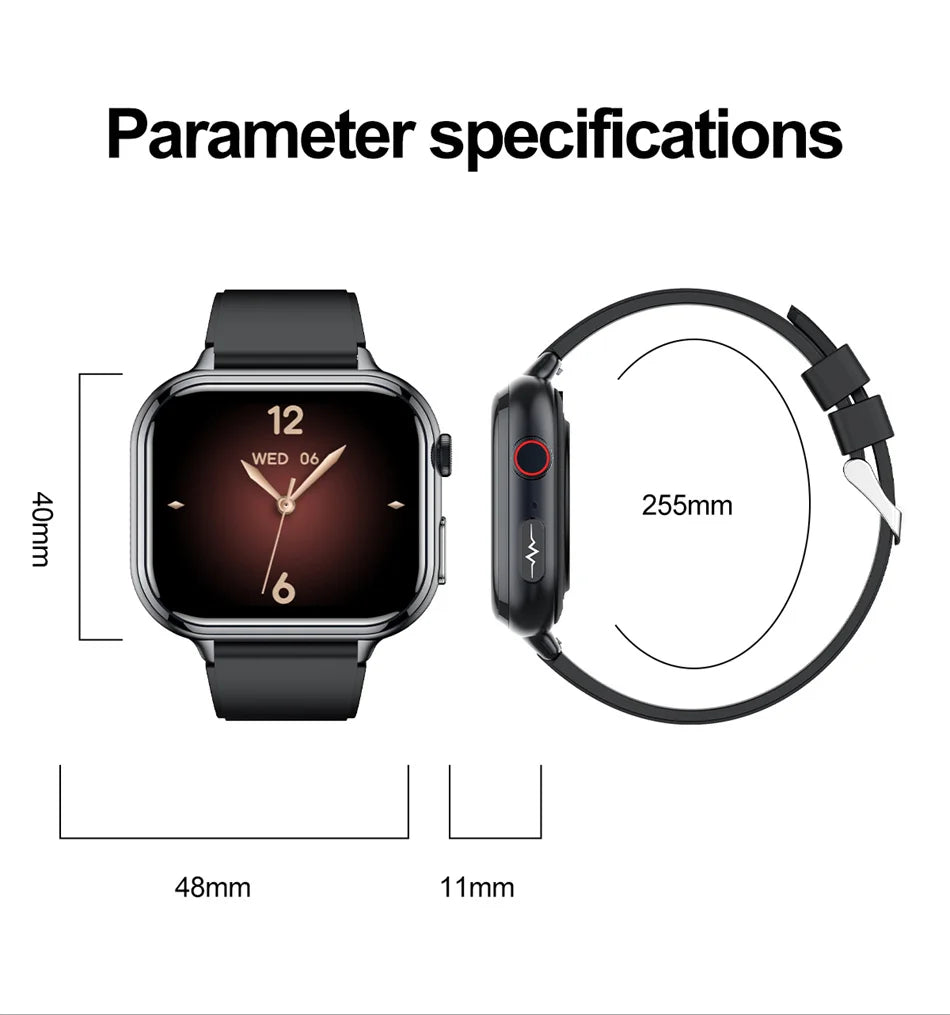 Medical Grade ECG & PPG Smart Watch | Blood Sugar, BMI, Uric Acid & Bluetooth Calling