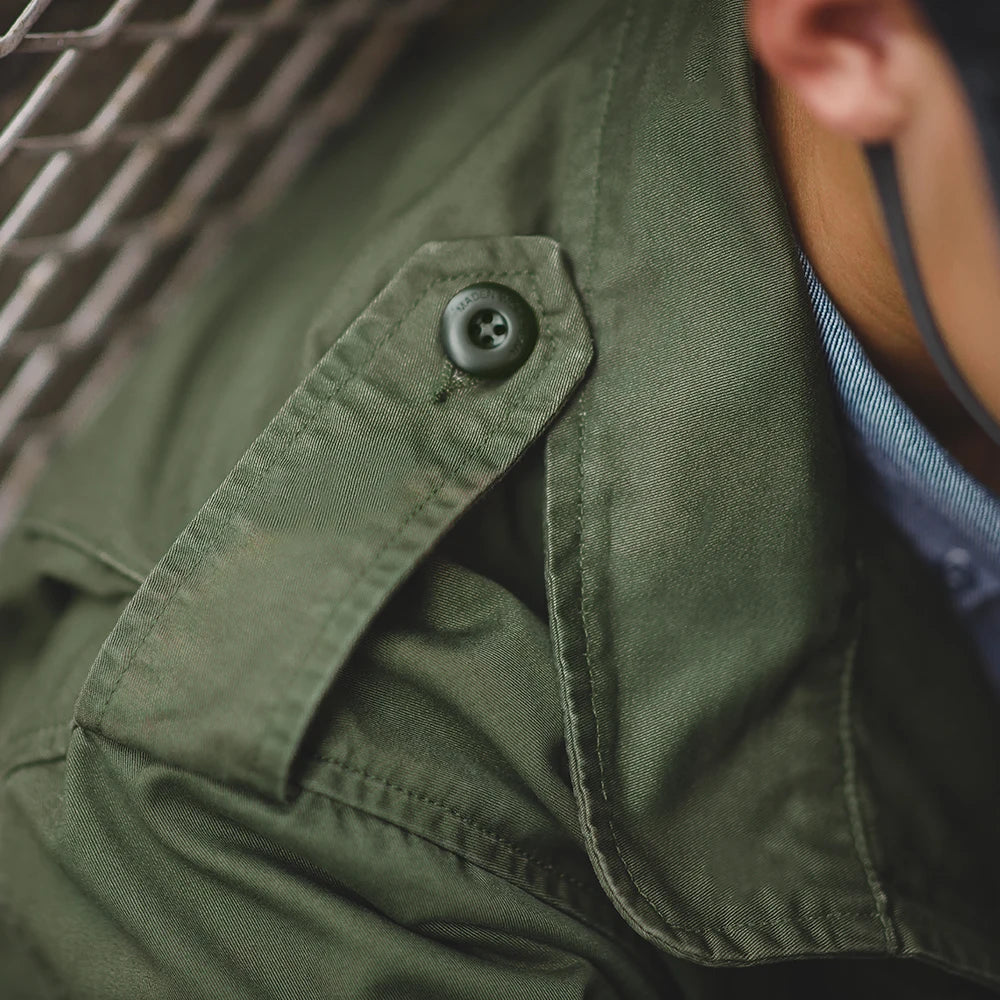 Retro M65 Jacket for Men – Green Outdoor Windbreaker