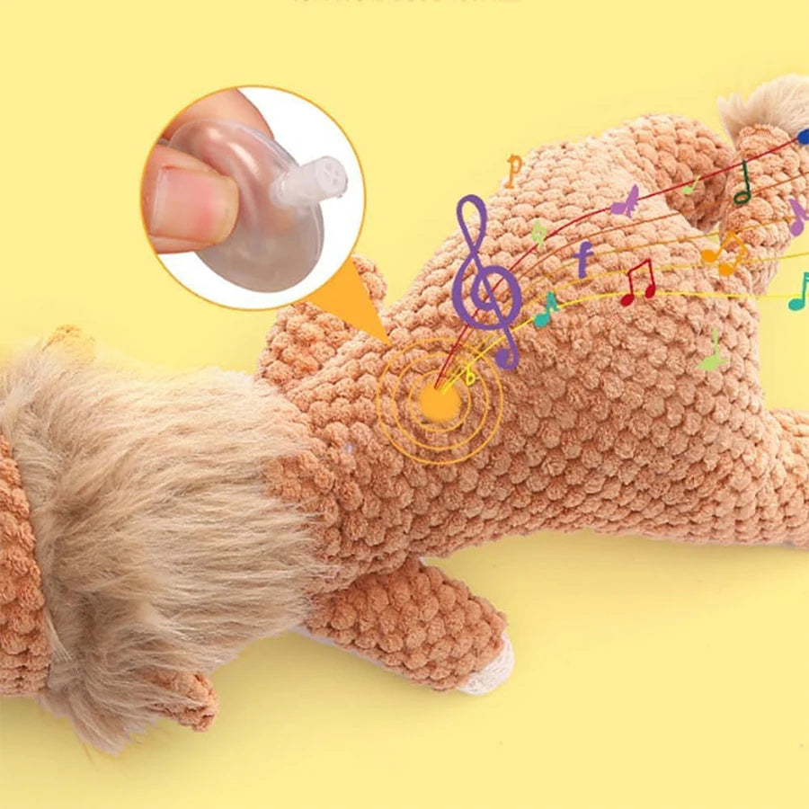 Animal Plush Squeaky Dog Toy – Bite-Resistant Lion, Wolf & Elephant | Small & Medium Dogs