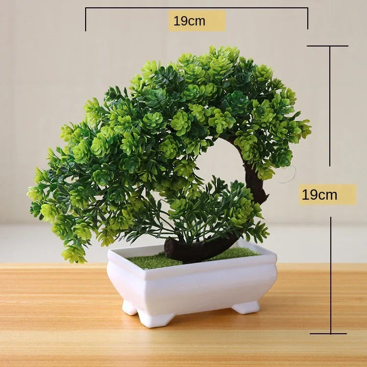 Artificial Plants Potted Bonsai Green Small Tree Plants