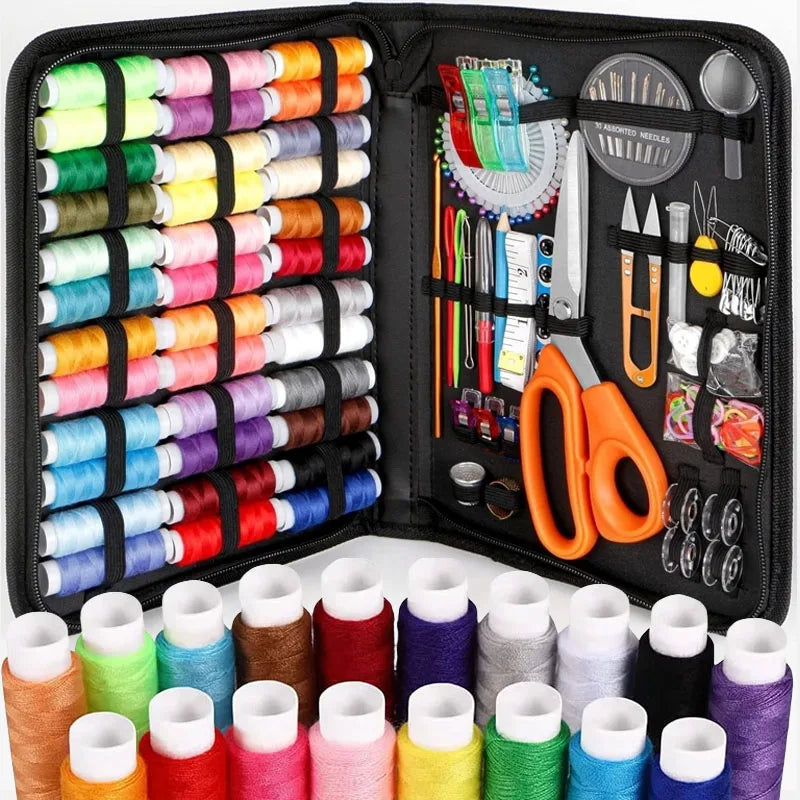 Sewing Kit Complete Set with Threads Needles Scissors Tape Measure Buttons and More
