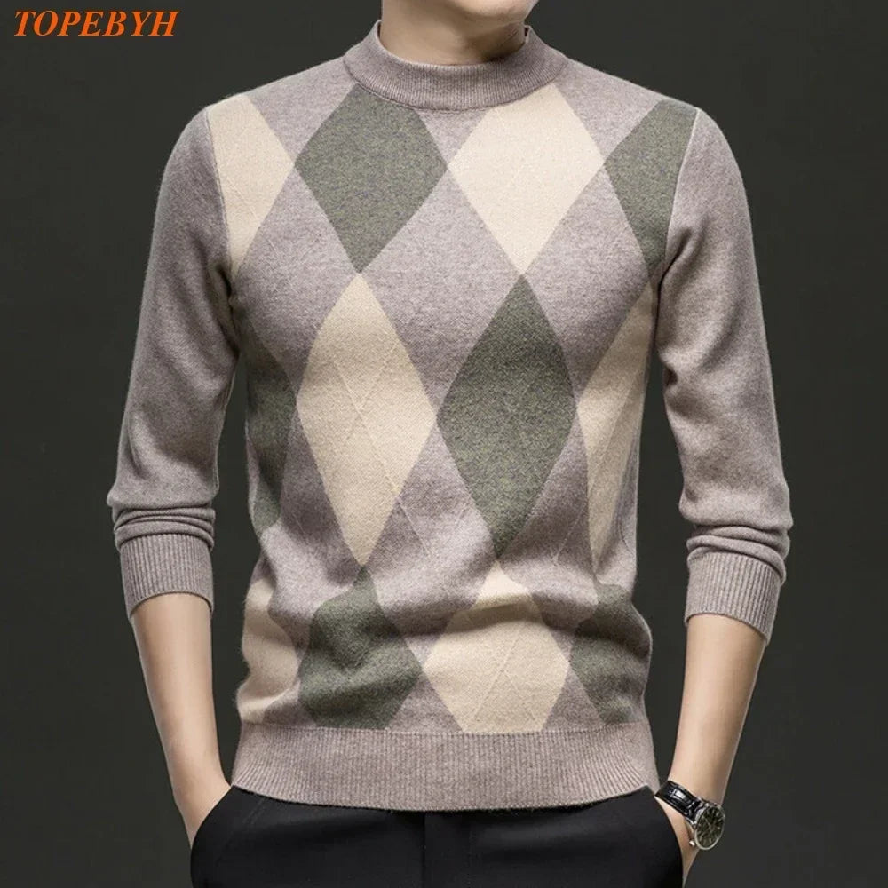 New High Quality Men's  Fashion Business Casual Knitted Sweater