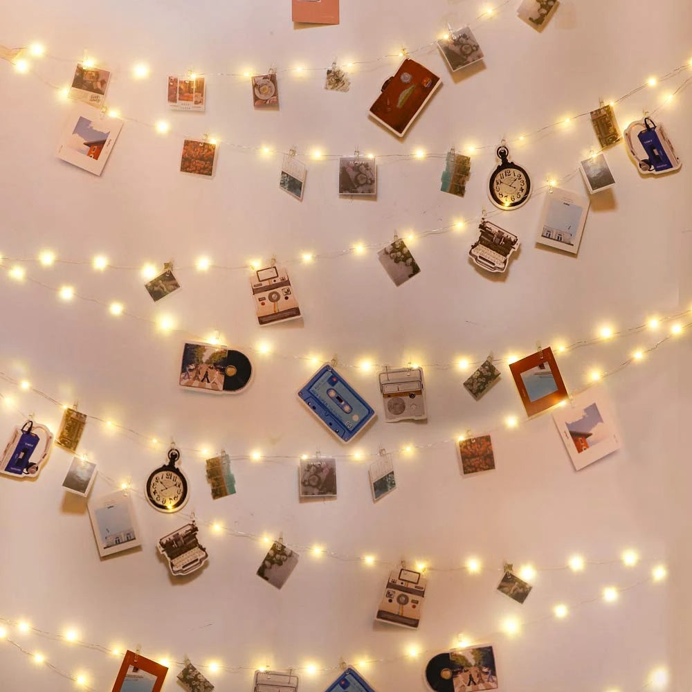 LED Fairy Lights with Photo Clips | USB or Battery Powered | White & Warm White