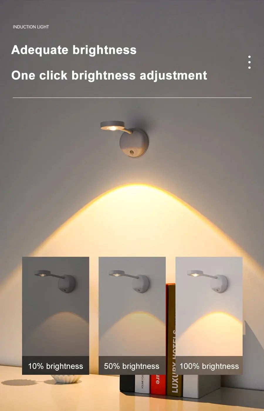 Wireless USB LED Motion Sensor Night Light – Wall Lamp for Bedroom & Living Room