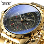 Jaragar Men's Automatic Skeleton Watch – Stainless Steel Mechanical Timepiece
