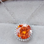 Joyce Jelly S925 Sterling Silver Moissanite Necklace – 5CT 11mm Coloured Gemstone Pendant