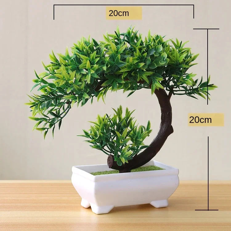 Artificial Plants Potted Bonsai Green Small Tree Plants