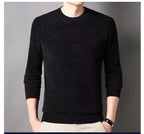 Men's Wool Blend Pullover Sweater – Warm O-Neck Knit Jumper
