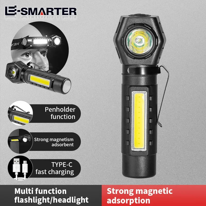 ESMARTER KXK212 Rechargeable LED Headlamp & Dual-Purpose Flashlight