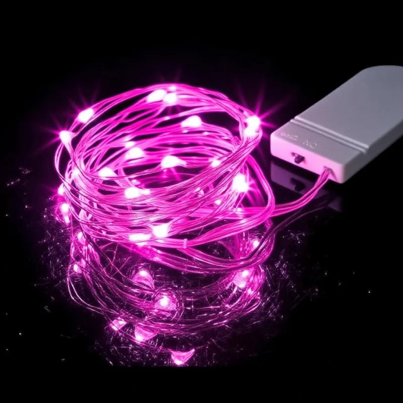 LED Fairy Lights Battery Operated | Waterproof Silver Wire Firefly Starry Lights