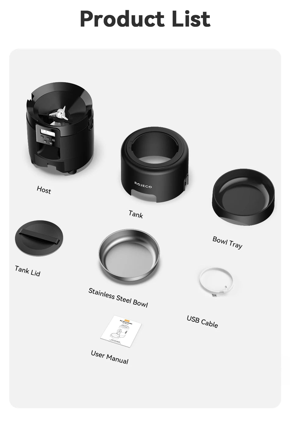 ROJECO 2L Automatic Pet Feeder – Smart Timed Cat & Dog Food Dispenser (Button & WiFi Versions)