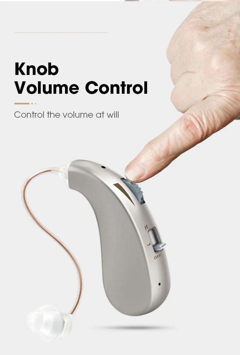 RIKYA Hearing Aid Earphones – Sound Amplifying Ear Hook Headphones for Elderly with Hearing Loss & Tinnitus