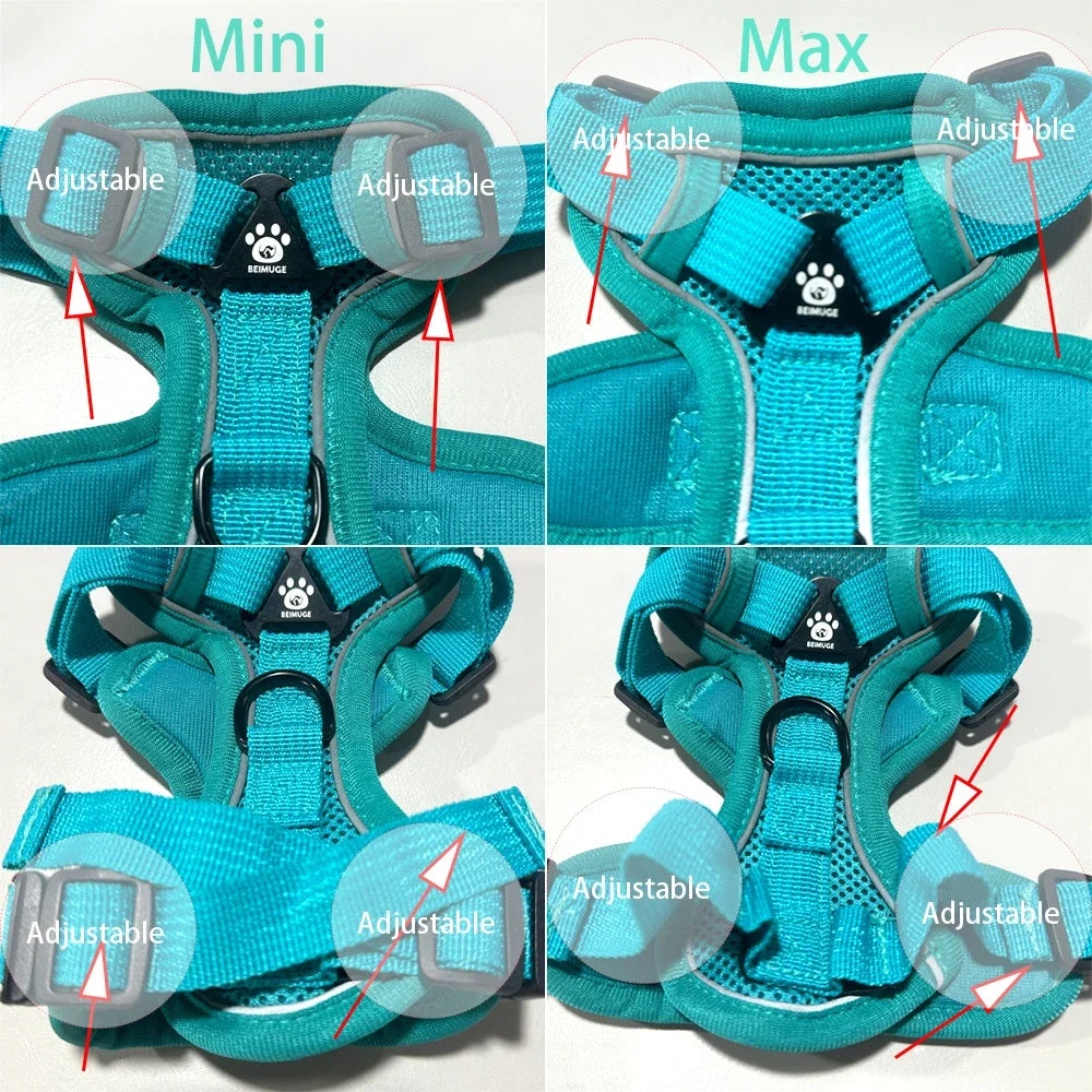 Reflective Dog Harness & Leash Set – Breathable Vest for Small & Medium Dogs and Cats-