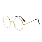 Retro Round Blue Light Blocking Glasses – Silver, Black & Gold