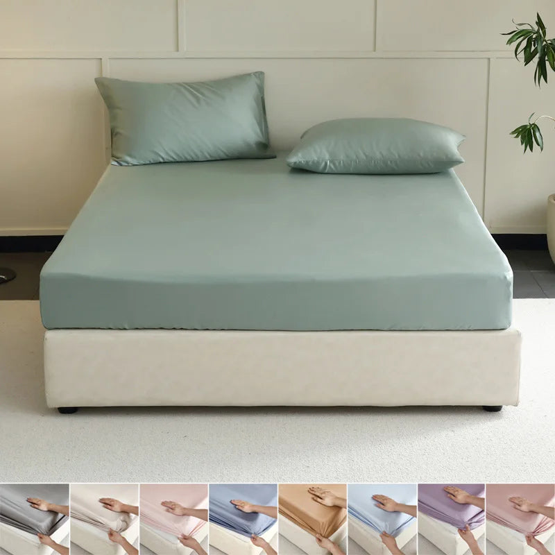 Natural 100% Silk Fitted Sheet with Elastic Bands-