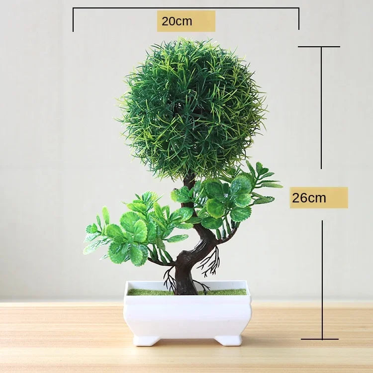 Artificial Plants Potted Bonsai Green Small Tree Plants