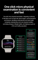 Medical Grade ECG & PPG Smart Watch | Blood Sugar, BMI, Uric Acid & Bluetooth Calling