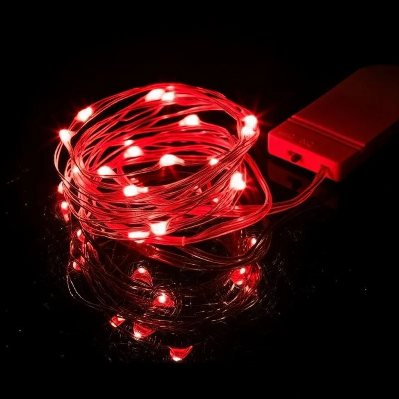 LED Fairy Lights Battery Operated | Waterproof Silver Wire Firefly Starry Lights