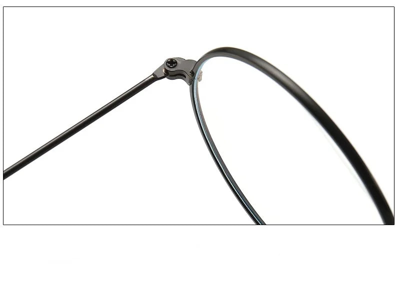 Retro Round Blue Light Blocking Glasses – Silver, Black & Gold