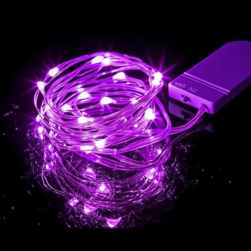 LED Fairy Lights Battery Operated | Waterproof Silver Wire Firefly Starry Lights