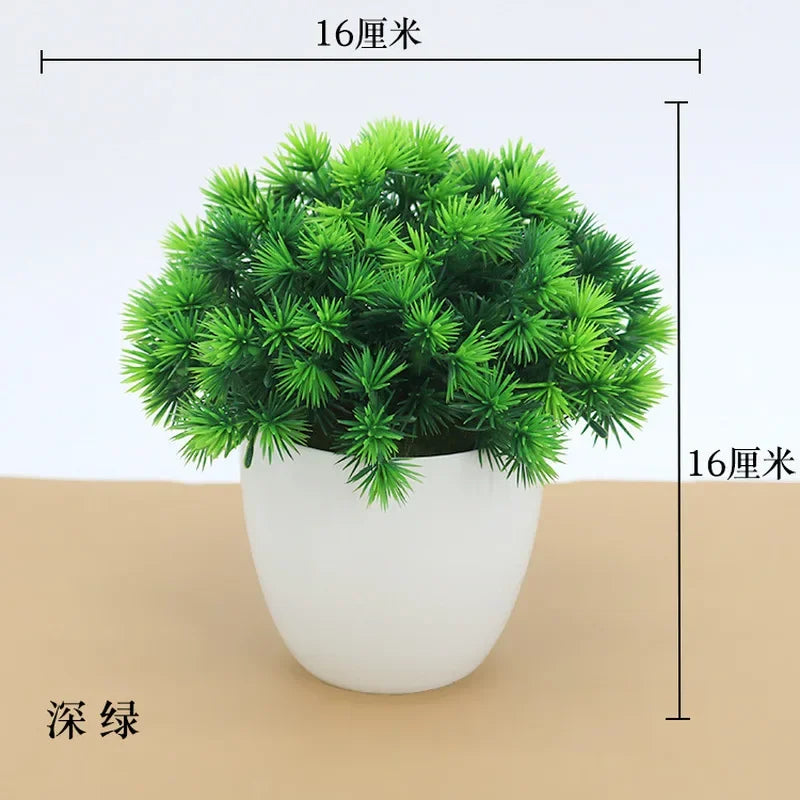 Artificial Plants Potted Bonsai Green Small Tree Plants