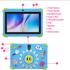 BDF 7-Inch Kids Android 13 Tablet — 4GB RAM, 64GB Storage, Dual Camera, WiFi & Bluetooth | Pink & Blue