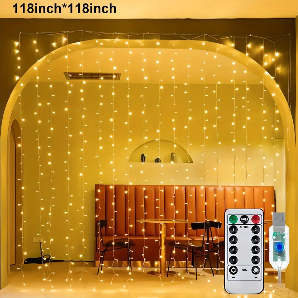 LED Curtain Fairy Lights with Remote Control – USB, 8 Modes, 3 to 6 Metres