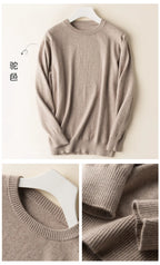 Men's Classic Cashmere Cotton Pullover Sweater – V-Neck & O-Neck