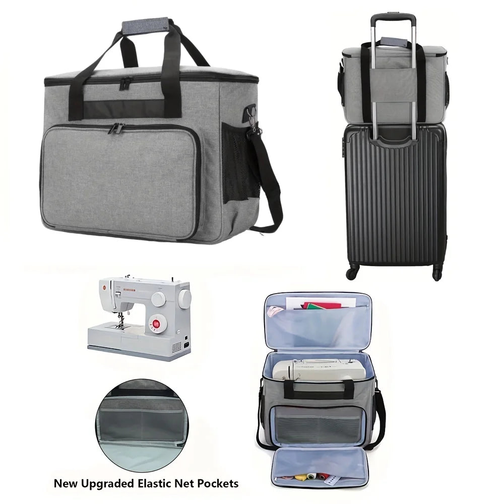 Sewing Machine Carrying Case with Multiple Storage Pockets