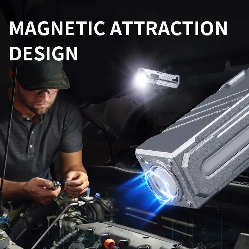 GUIG KH-T130 Multifunctional Rechargeable LED Torch – Digital Display, RGB Side Light, USB-C