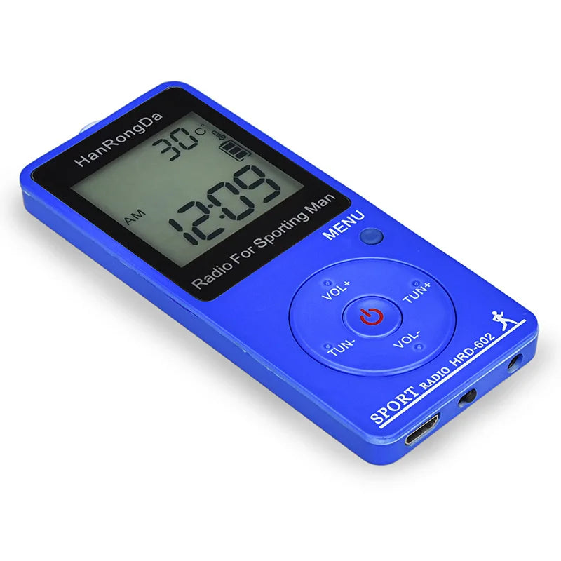 Portable AM/FM Mini Sports Radio with Pedometer & LED Display – Pocket Radio for Walking & Running