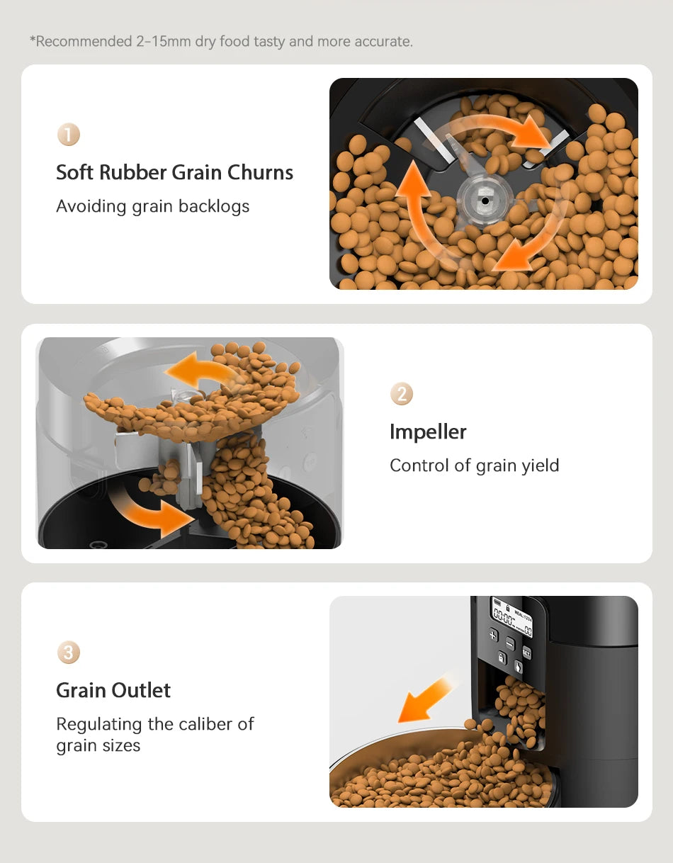 ROJECO 2L Automatic Pet Feeder – Smart Timed Cat & Dog Food Dispenser (Button & WiFi Versions)