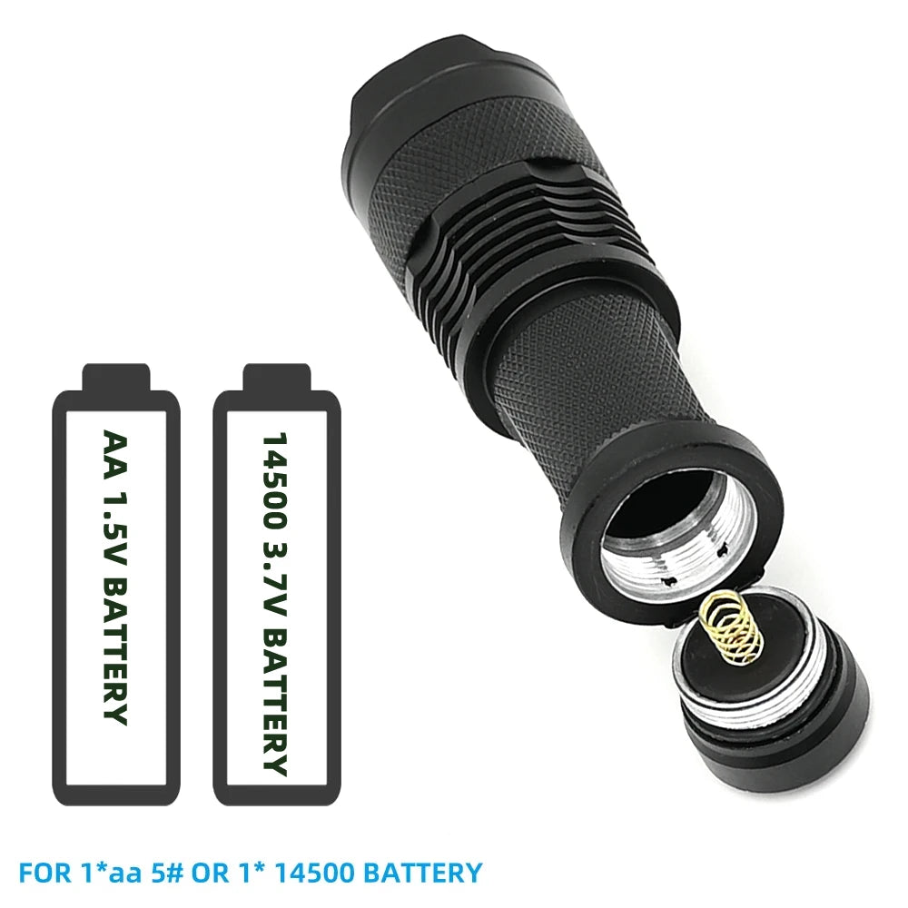Activefire SK-68 Mini LED Tactical Flashlight – Zoomable, Waterproof, 300 Lumens