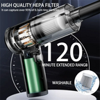 High-quality HEPA filter with extended range and washable feature on a dark background